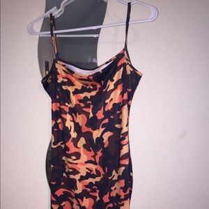 Orange Camouflage Skin Tight
